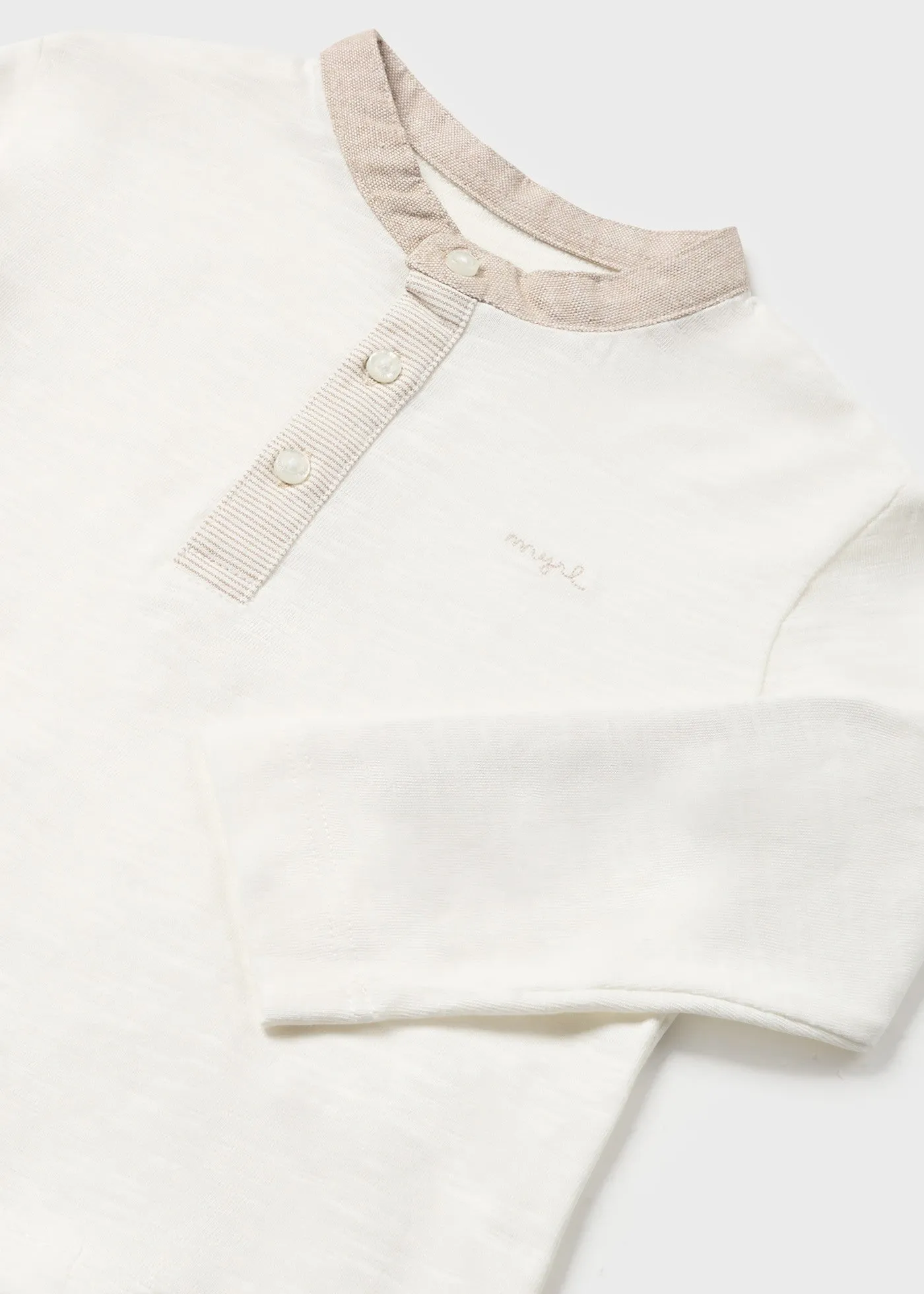 1034 - L/s t-shirt for baby boy - Natural