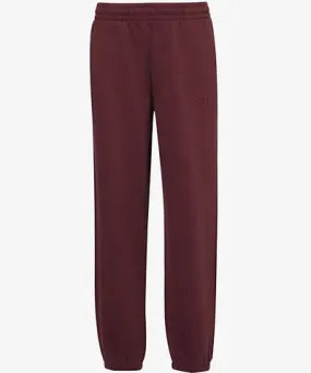 Anine Bing Womens Dark Burgundy Karter logo-embroidered cotton-jersey jogging bottoms