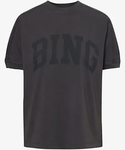 Anine Bing Womens Vintage Black Jaylin logo-print cotton-jersey T-shirt