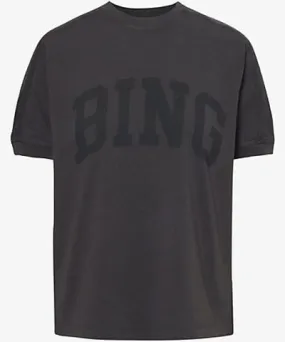 Anine Bing Womens Vintage Black Jaylin logo-print cotton-jersey T-shirt