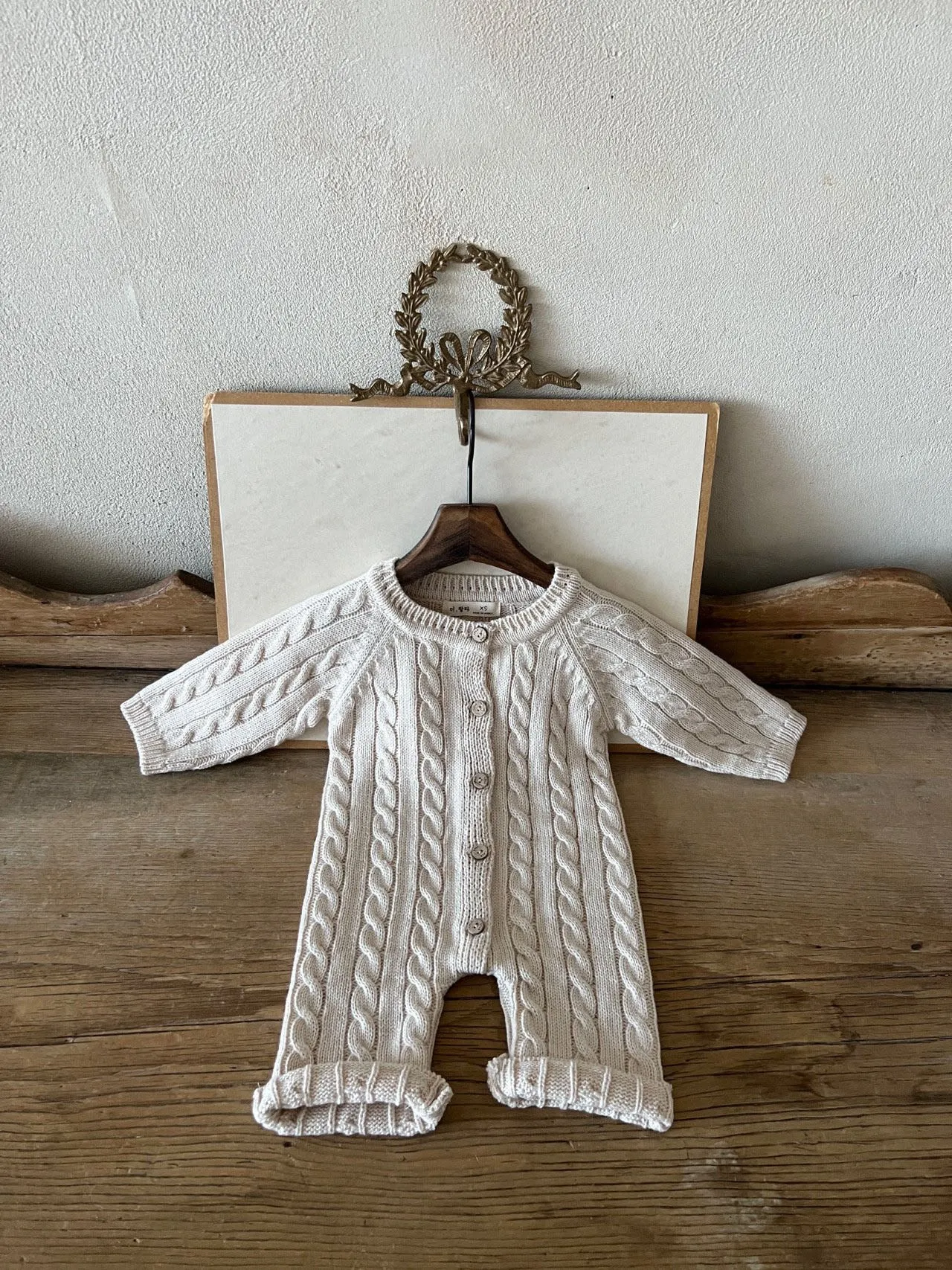 Baby Cable Knit Sweater Long Sleeve Jumpsuit (0-24m) - 3 Colors