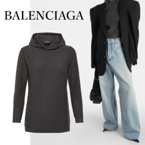 BALENCIAGA  |Unisex Long Sleeves Cotton Hoodies & Sweatshirts