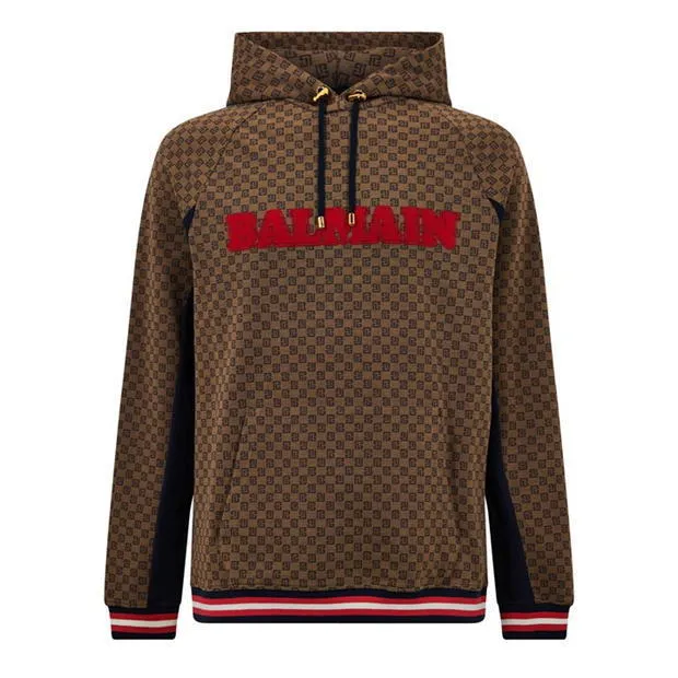 BALMAIN  |Monogram Unisex Cotton Logo Luxury Hoodies