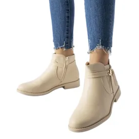 Beige flat insulated ankle boots by Raimondo