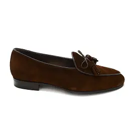 Berwick 1707 Braided Tassel Belgian Loafer (5154) - Dark Brown Suede