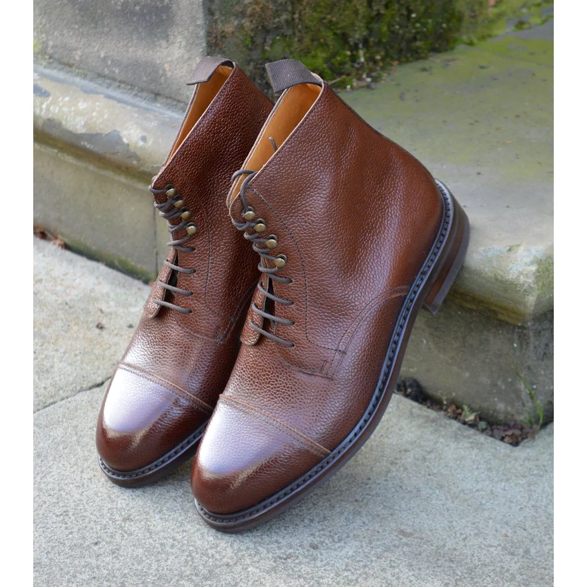 Berwick 1707 Grain Cap Toe Boot (321) - Dark Brown