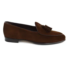 Berwick 1707 Tassel Belgian Loafer (4951)-Dark Brown Suede