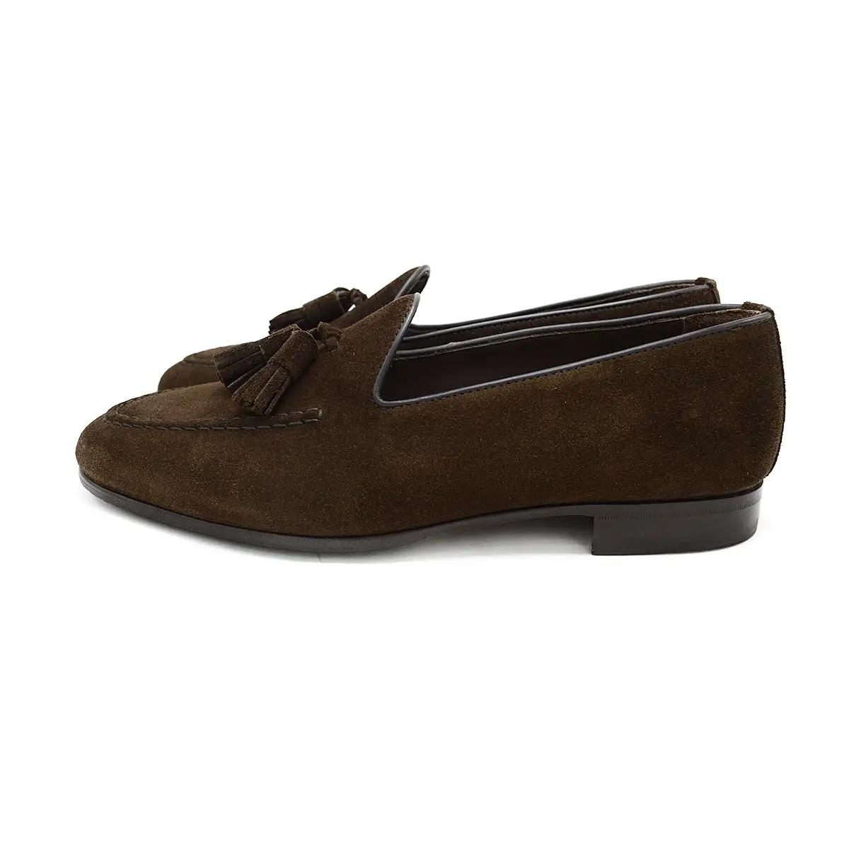 Berwick 1707 Tassel Belgian Loafer (5378) -Dark Brown Suede