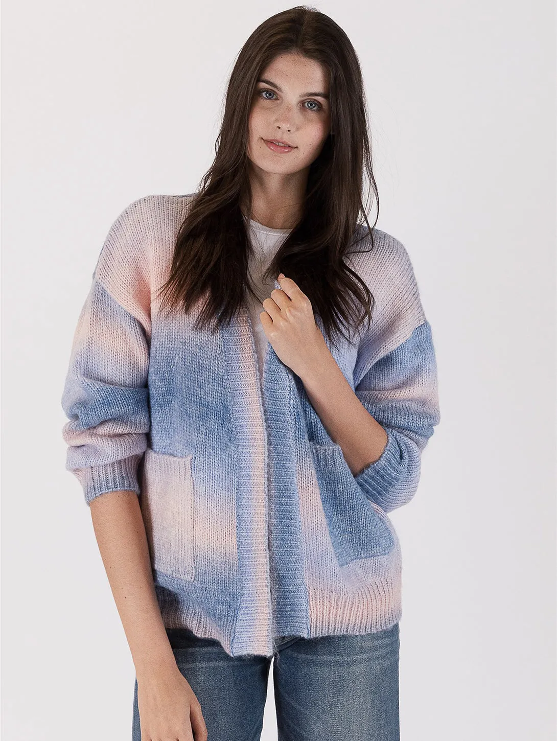 Betsy Ombre Cardigan - Blue Pink