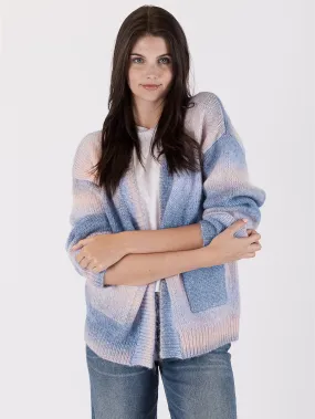 Betsy Ombre Cardigan - Blue Pink