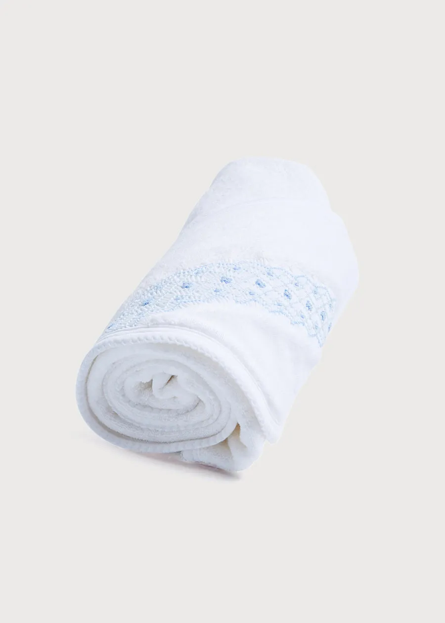 Blue Handsmocked Towel