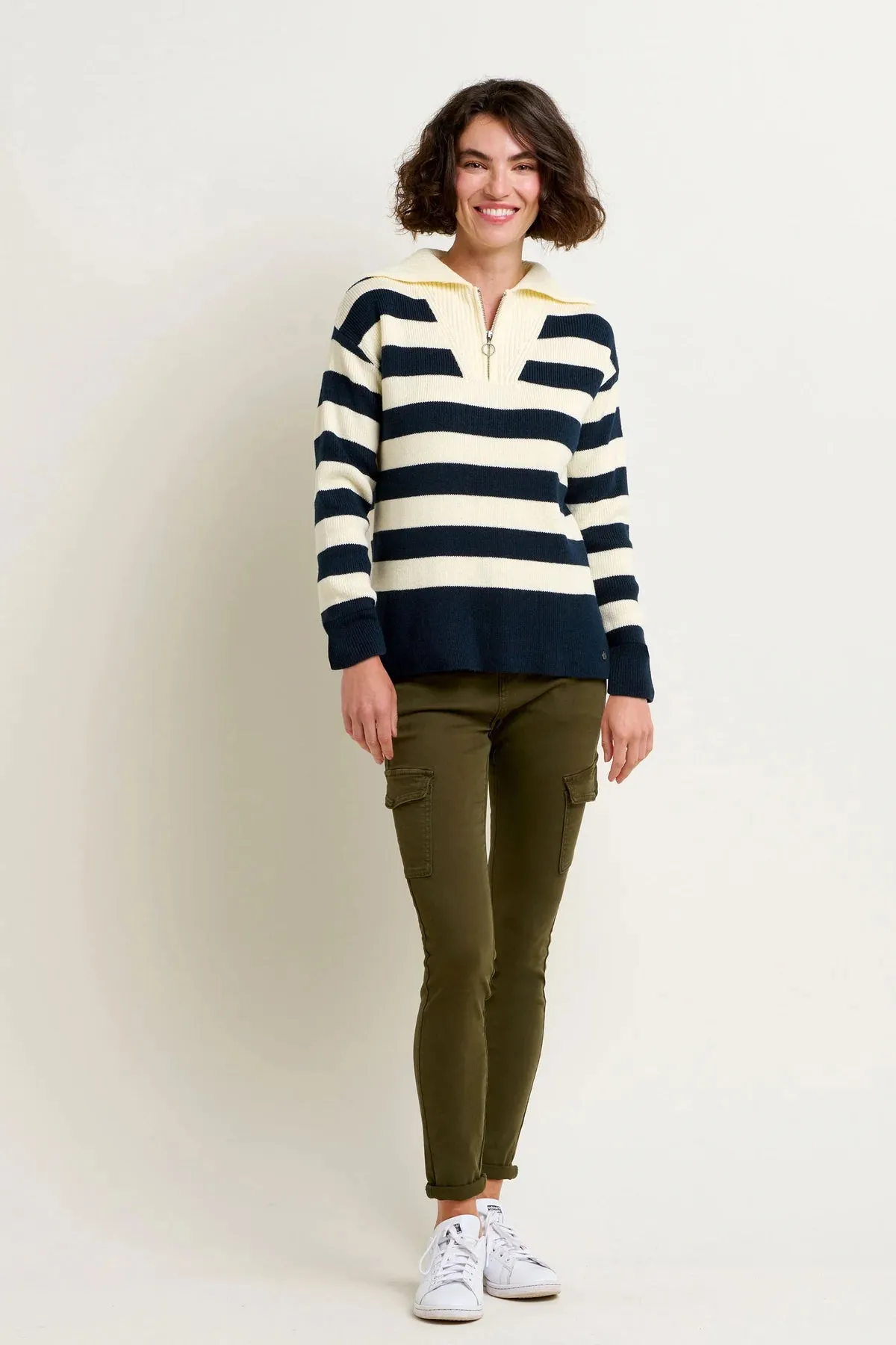 Brakeburn -  Stripe Collar Zip Knit