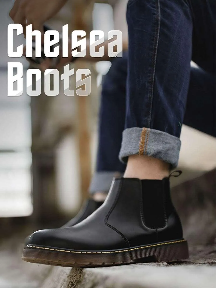 British Retro Glossy Upper Chelsea Boots