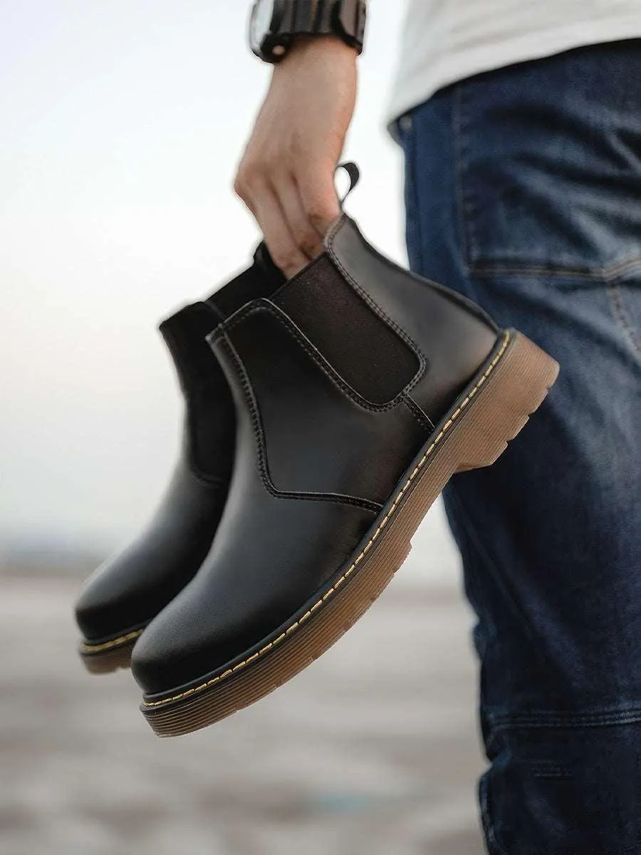 British Retro Glossy Upper Chelsea Boots