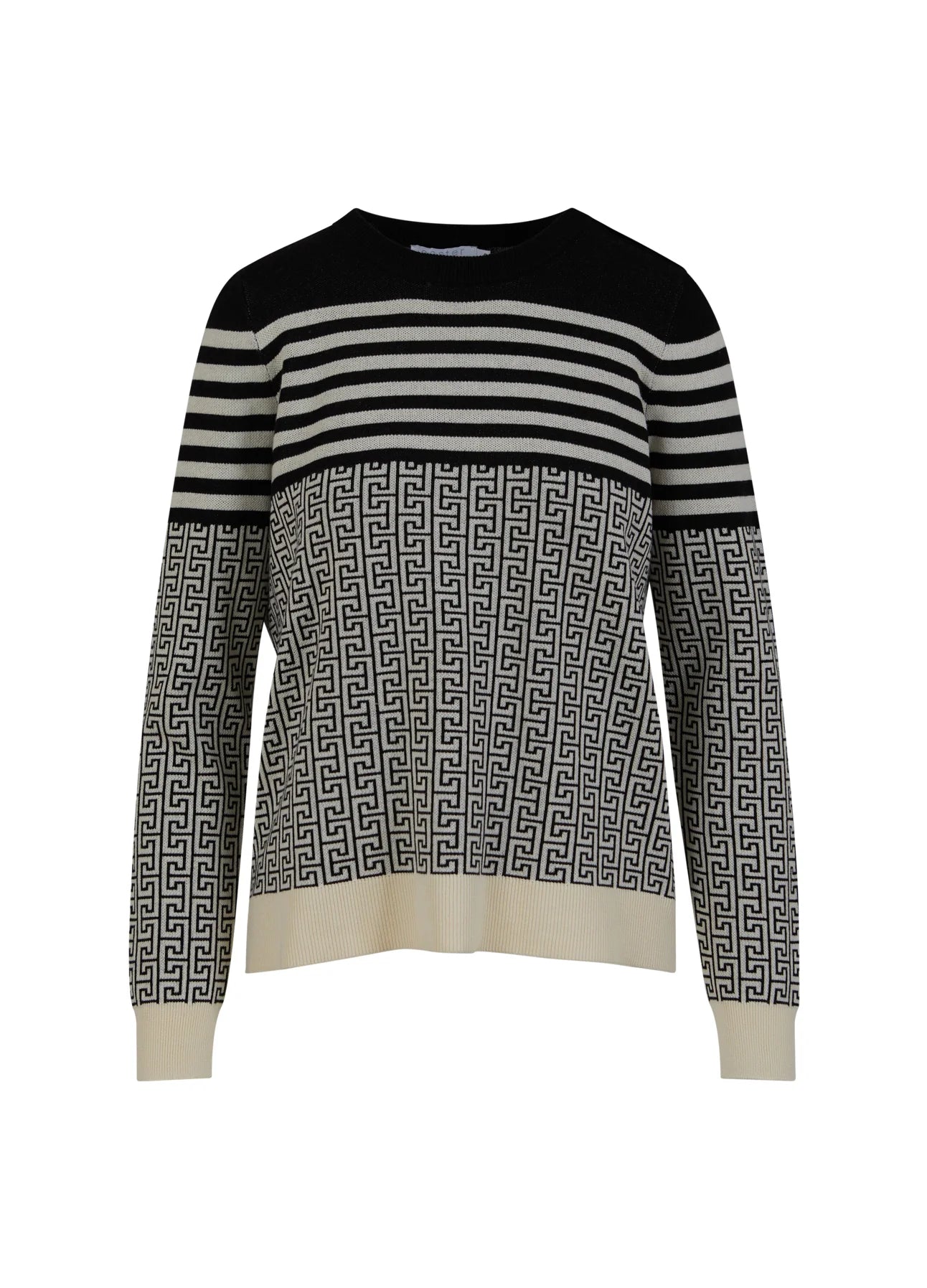 Coster Copenhagen - CC Logo Jacquard Knit with Round Neck Black/Ecru