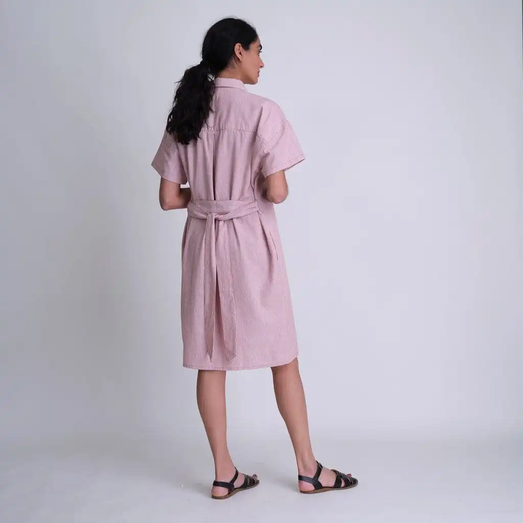 Dahlia Cotton Shirt Dress | Rust Stripe