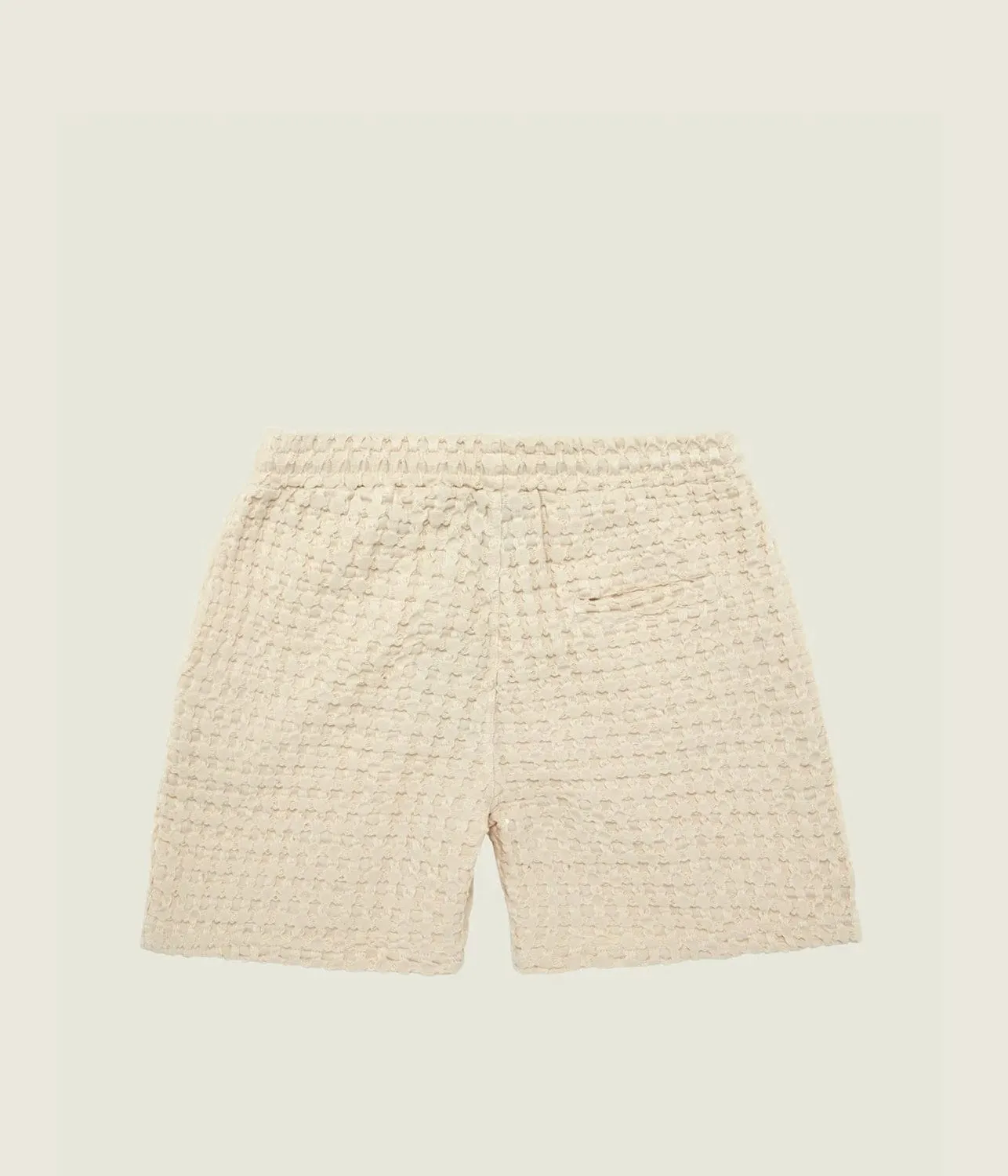 DRIZZLE WAFFLE SHORTS - ECRU