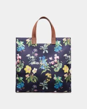 Easy Bally Tote Bag In Mountain Flower Print Canvas And Leather