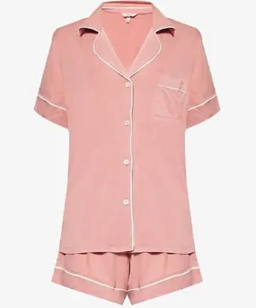 Eberjey Womens Old Rose/Ivory Gisele Short stretch-jersey pyjama set