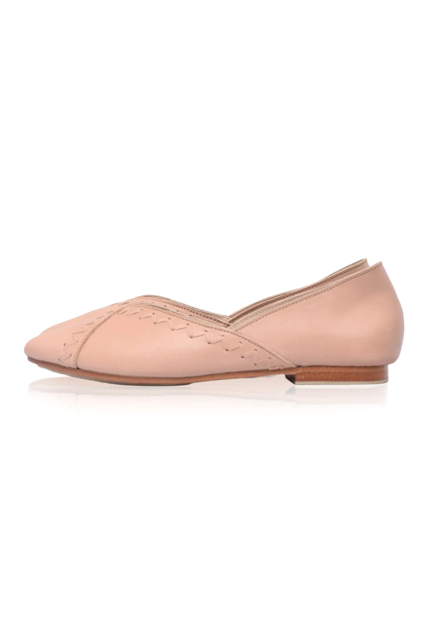 Elle Pointy Toe Leather Ballet Flats (Sz. 6.5 & 7)