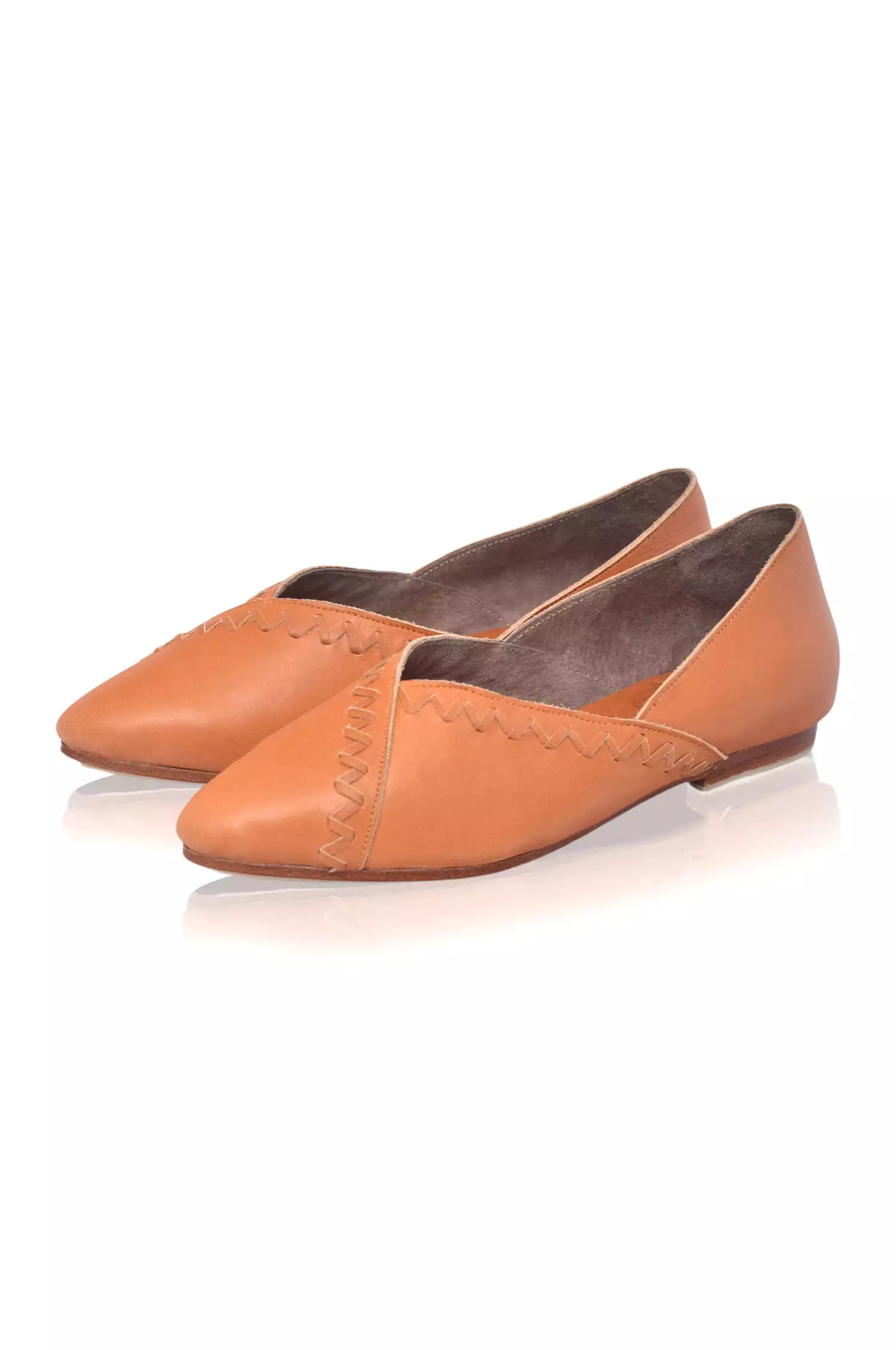 Elle Pointy Toe Leather Ballet Flats (Sz. 6.5 & 7)