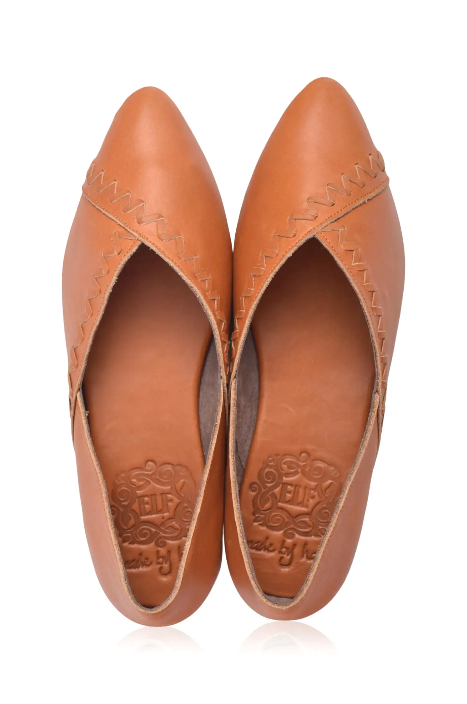 Elle Pointy Toe Leather Ballet Flats (Sz. 6.5 & 7)