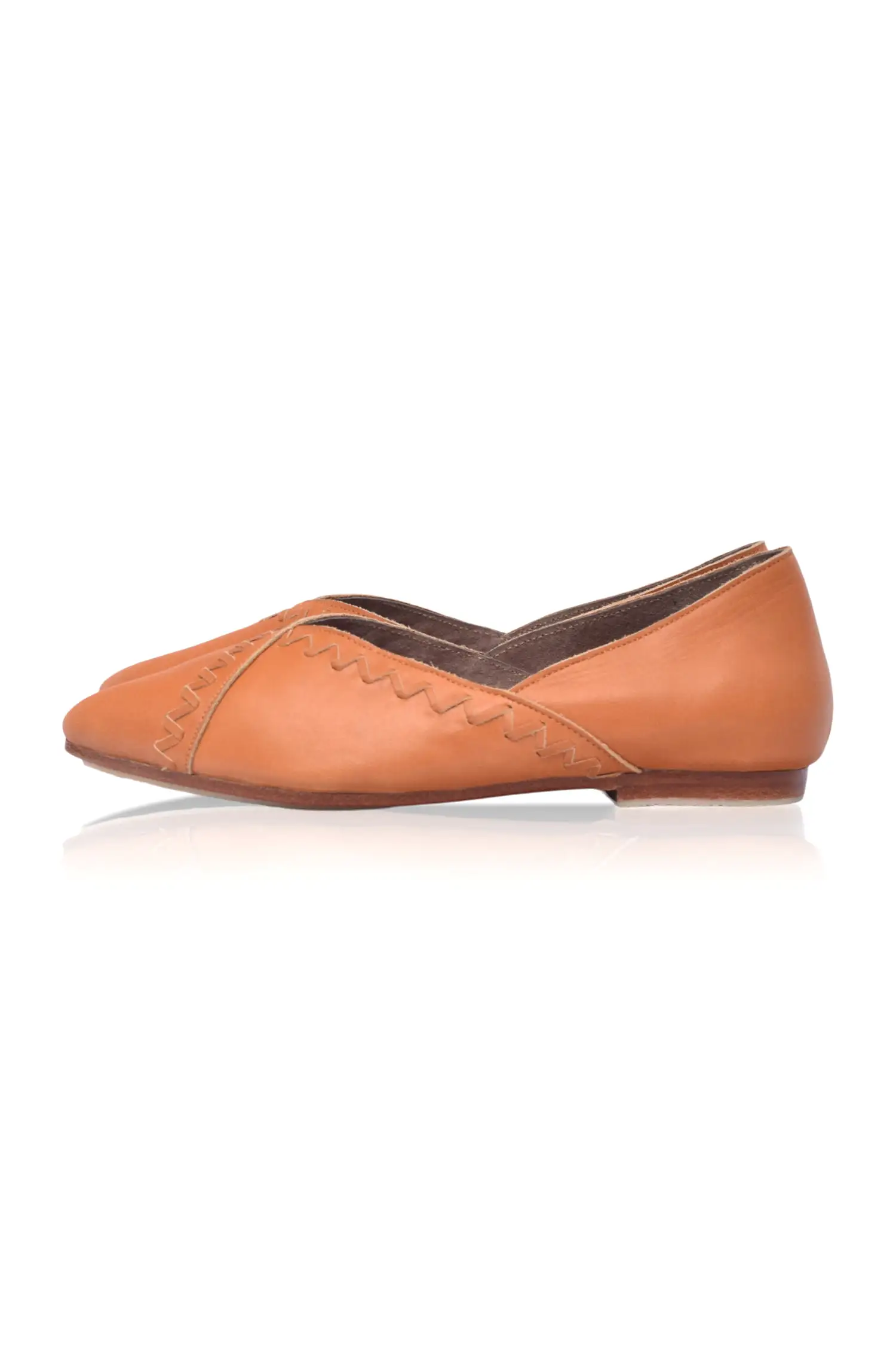 Elle Pointy Toe Leather Ballet Flats (Sz. 6.5 & 7)