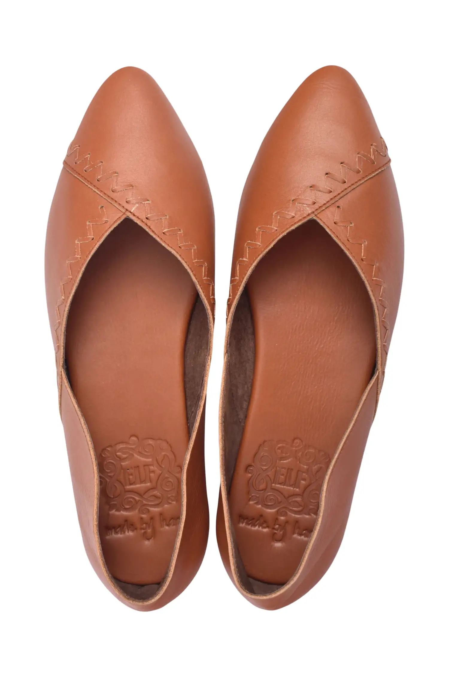 Elle Pointy Toe Leather Ballet Flats