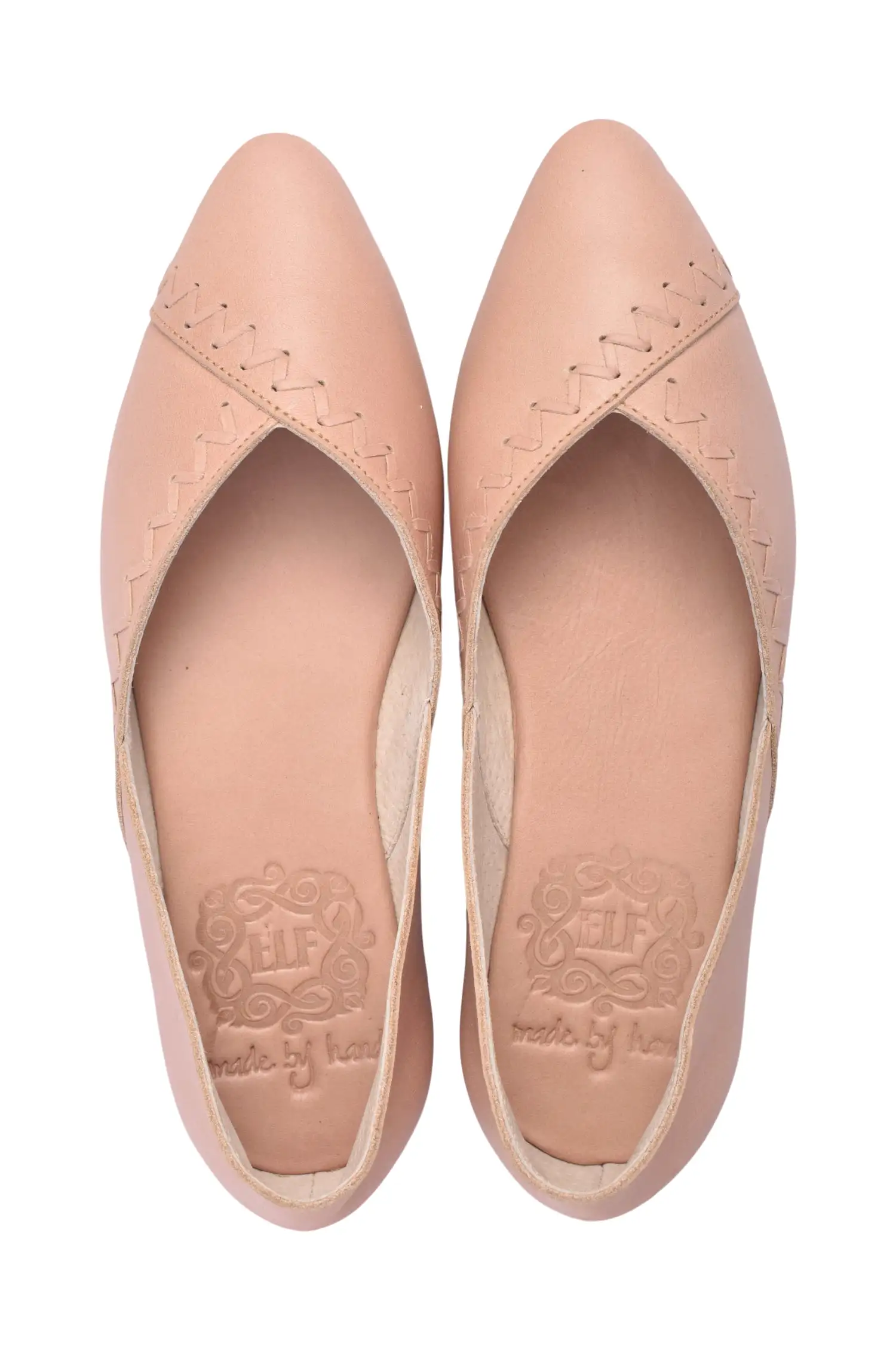 Elle Pointy Toe Leather Ballet Flats