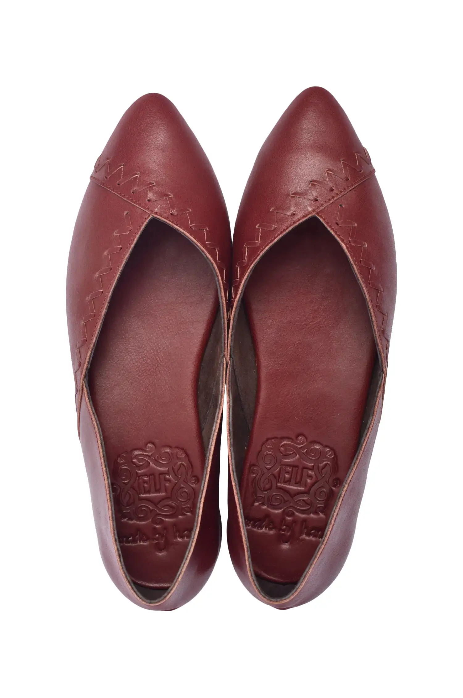 Elle Pointy Toe Leather Ballet Flats