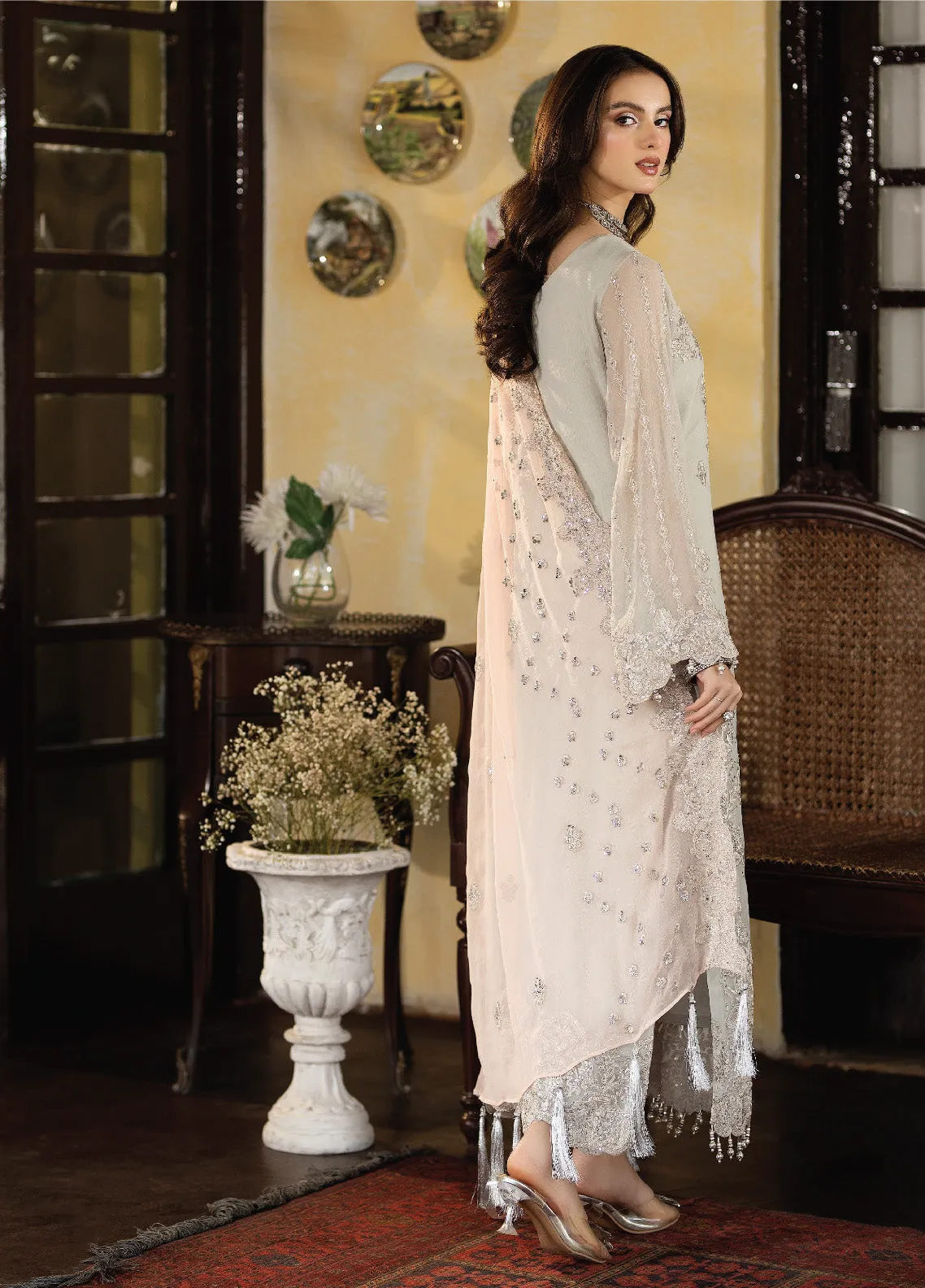 Enliven Majestic by Imrozia Premium Embroidered Chiffon 3 Piece Unstitched Suit - IMP24EL M-63 GABRIELLA