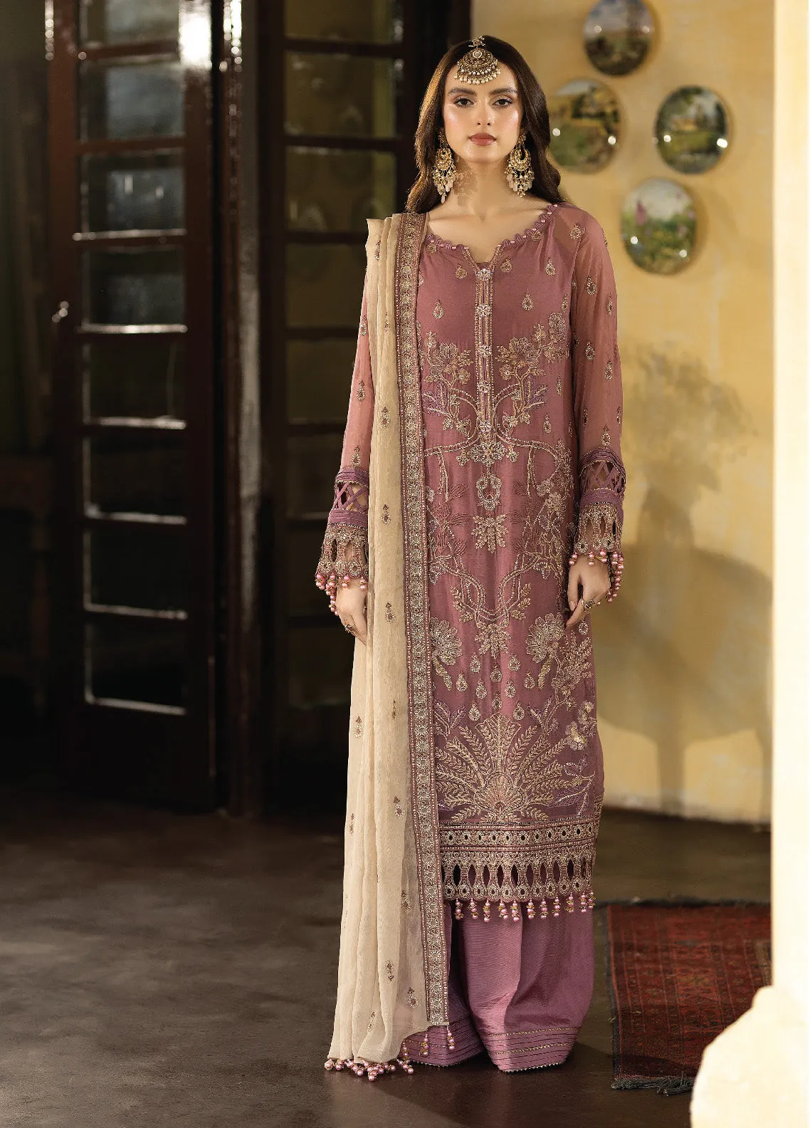 Enliven Majestic by Imrozia Premium Embroidered Chiffon 3 Piece Unstitched Suit - IMP24EL M-69 ISLA