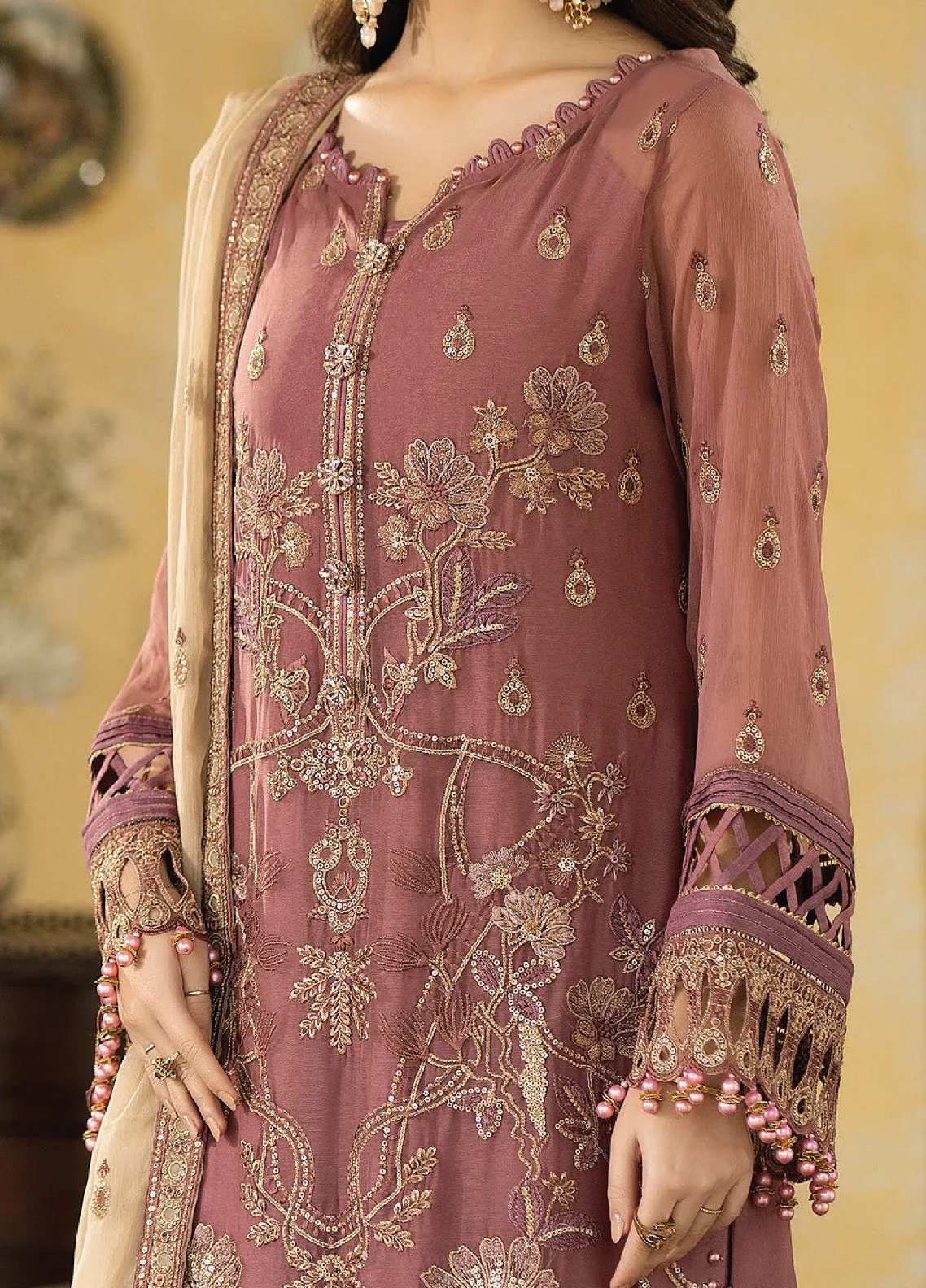 Enliven Majestic by Imrozia Premium Embroidered Chiffon 3 Piece Unstitched Suit - IMP24EL M-69 ISLA