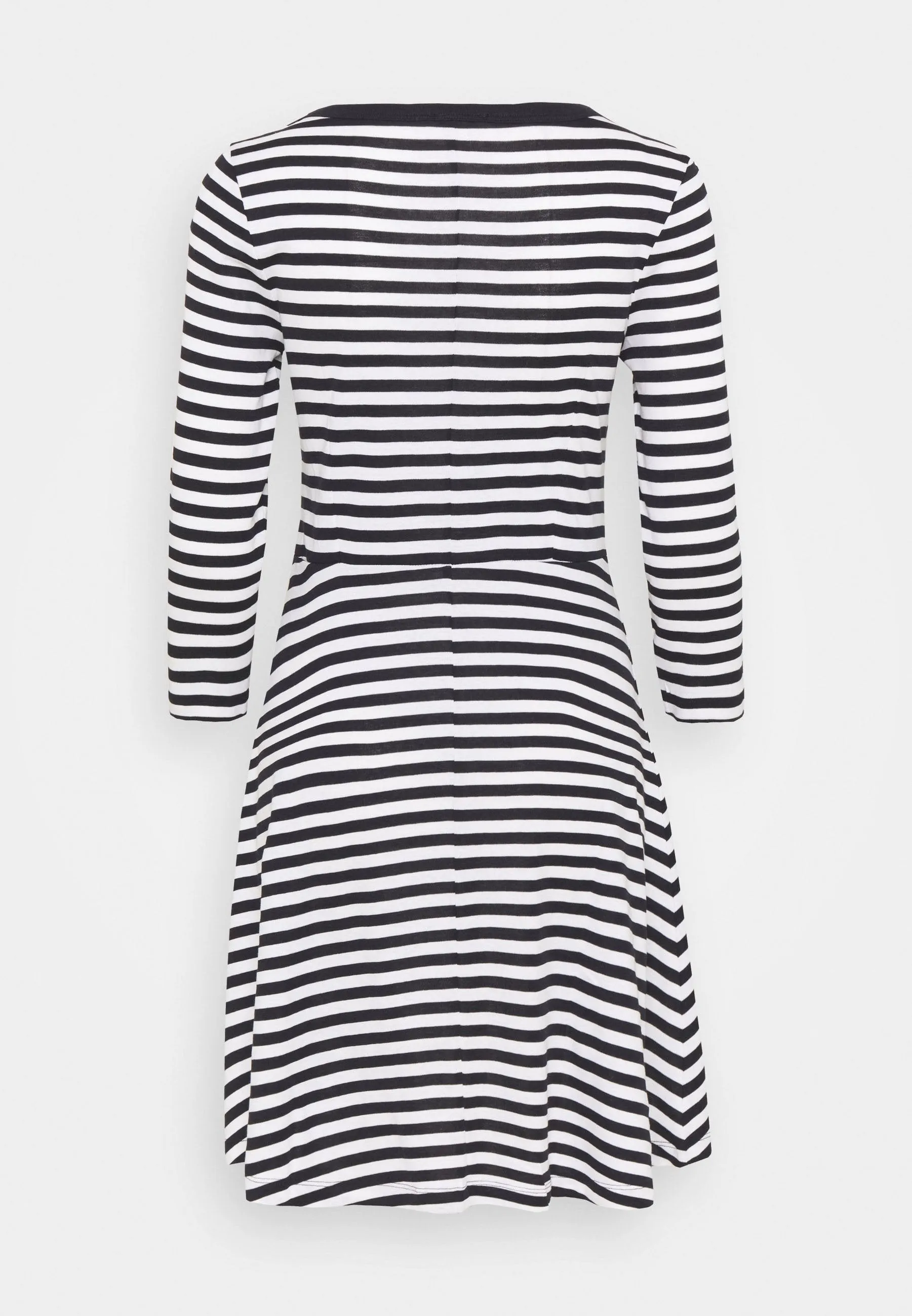 Esprit 3/4 Sleeve Organic Cotton Striped Dress in White & Navy