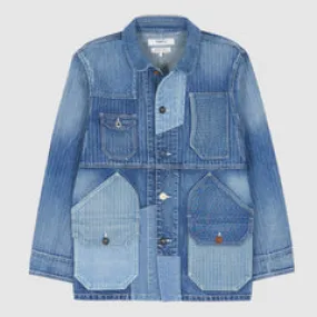 FDMTL Sashiko Indigo Patchwork  Coverall Jacket