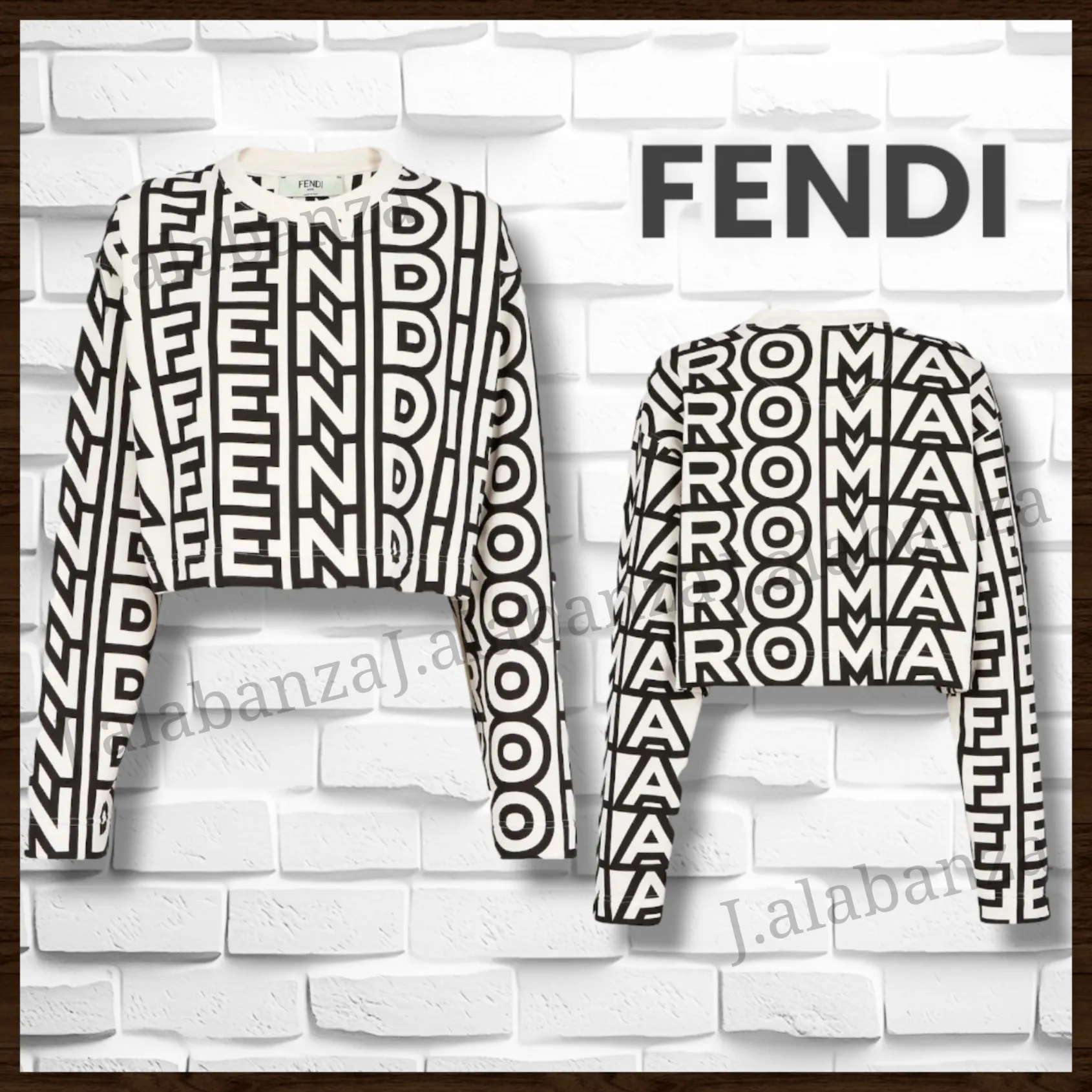 FENDI  |Collaboration Long Sleeves Logo Hoodies & Sweatshirts