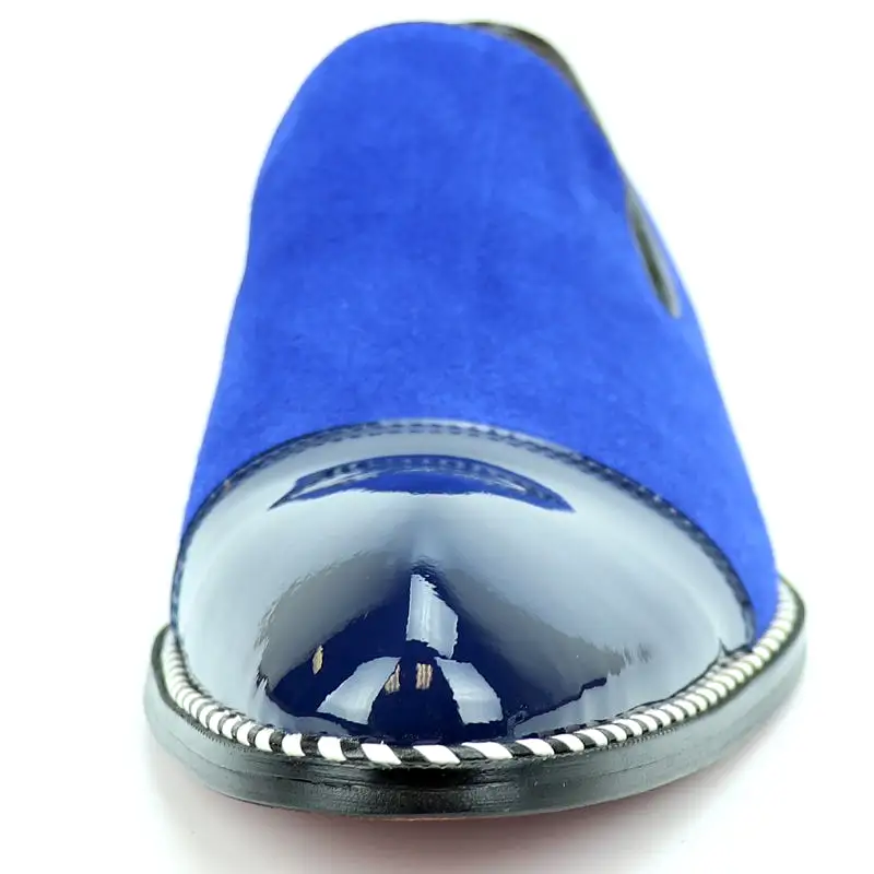 FI-7280 Blue Suede Cap Toe Slip On Fiesso by Aurelio Garcia