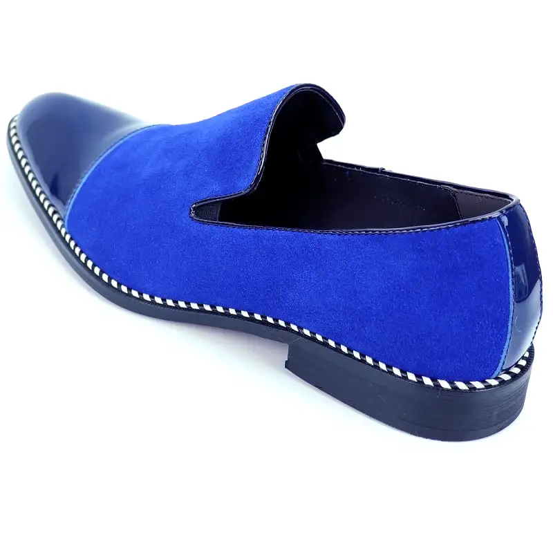 FI-7280 Blue Suede Cap Toe Slip On Fiesso by Aurelio Garcia