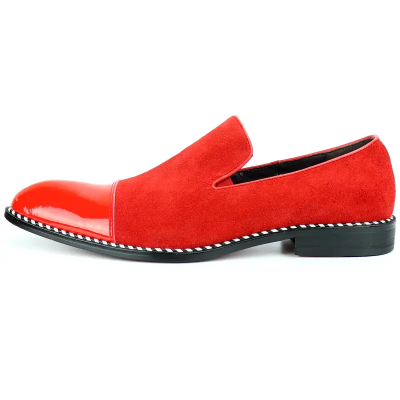 FI-7280 Red Suede Cap Toe Slip On Fiesso by Aurelio Garcia