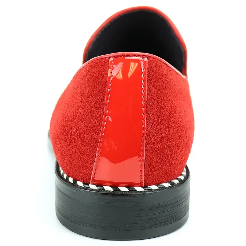 FI-7280 Red Suede Cap Toe Slip On Fiesso by Aurelio Garcia