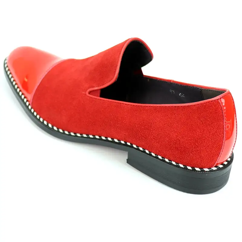 FI-7280 Red Suede Cap Toe Slip On Fiesso by Aurelio Garcia