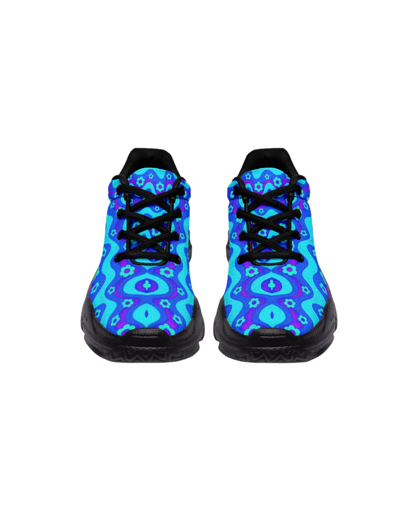 Flower Power Blue Chunky Festival Sneakers