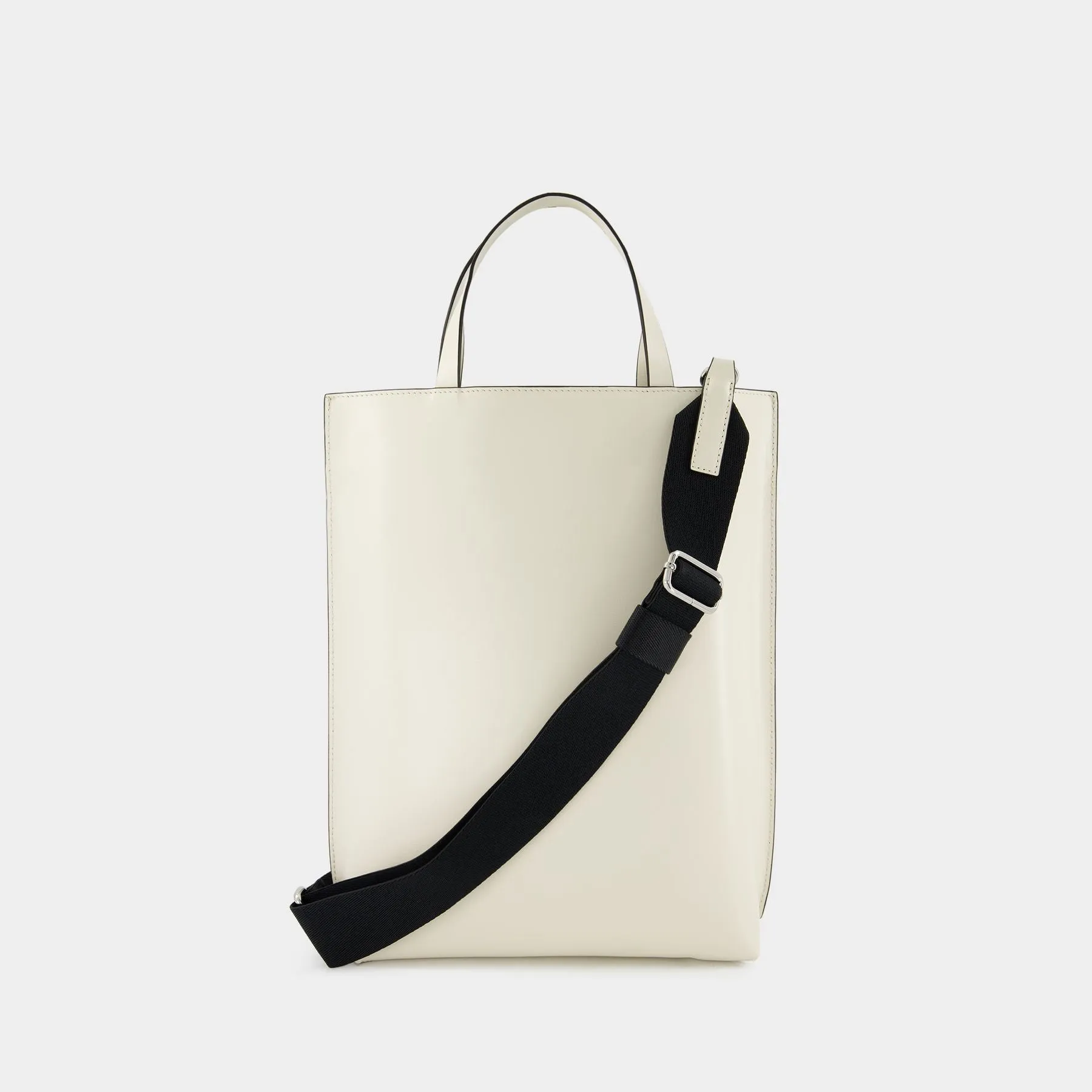 Ganni  Banner Medium Strap Tote Bag - Ganni - Egret - Leather