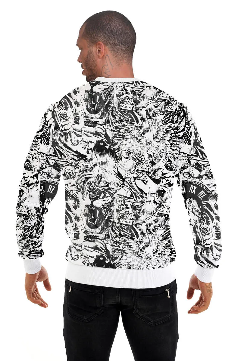 George V Paris All over crewneck (White)