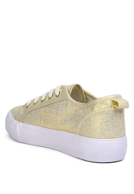 Ginny Knitted Sliver Platform Sneakers