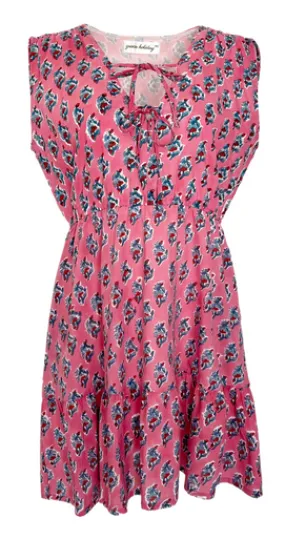 Grace Holiday Zoe Dress, Hot Pink Sprigs