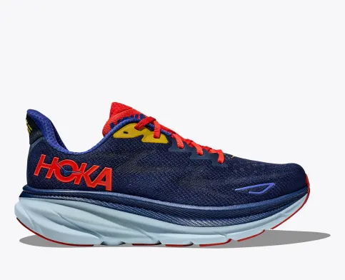 Hoka Men’s Clifton 9 Athletic Shoes-Bellwether Blue/Dazzling Blue