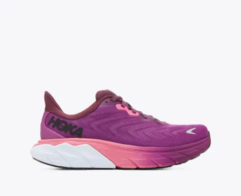 Hoka Women Arahi 6 Athletic Shoes-Grape Wine/Beautyberry