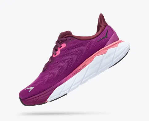 Hoka Women Arahi 6 Athletic Shoes-Grape Wine/Beautyberry