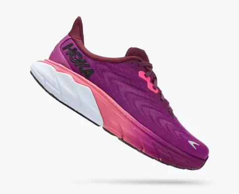 Hoka Women Arahi 6 Athletic Shoes-Grape Wine/Beautyberry